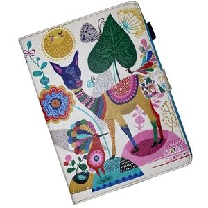 DTECK Folio Case for Kindle Paperwhite Slim with Colorful Llama & Floral Design